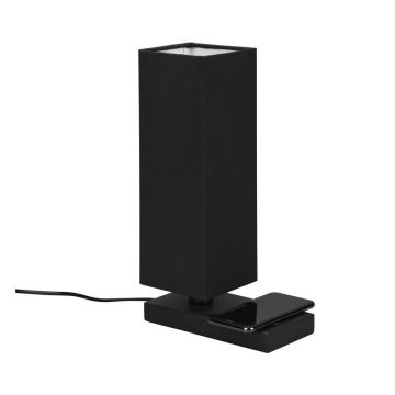 Veioză negru-mat cu încărcător wireless (înălțime 35 cm) Haley – Reality