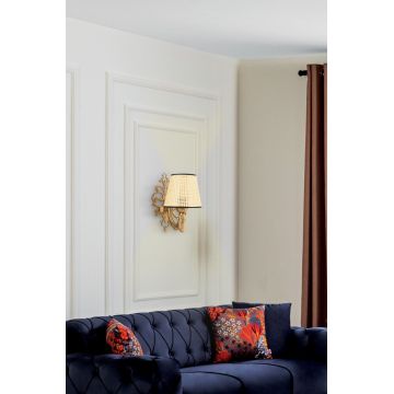 Aplica de perete, Opviq, 390FLH2344, Natural / Aur