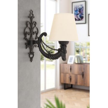 Aplica de perete, Opviq, 390FLH2346, Crem/Negru