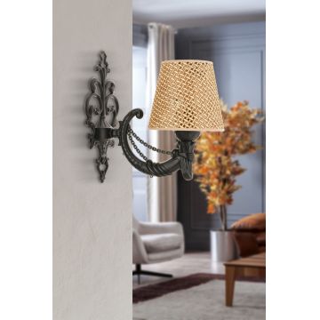 Aplica de perete, Opviq, 390FLH2349, Natural/Negru