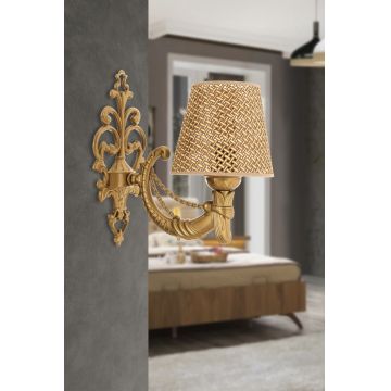 Aplica de perete, Opviq, 390FLH2350, Natural / Aur