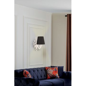 Aplica de perete, Opviq, 390FLH2355, Alb/Negru