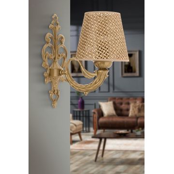Aplica de perete, Opviq, 390FLH2362, Natural / Aur