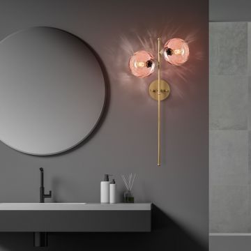 Aplica de perete, Opviq, 521SHN3707, Roz/Auriu