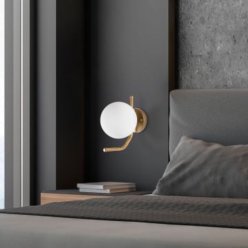 Aplica de perete, Opviq, 521SHN3710, Aur/Alb