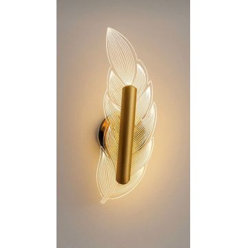 Aplica de perete, Opviq, 751ARL1148, Metal, Auriu / Transparent