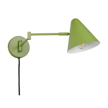 Aplică de perete verde cu structură flexibilă cu alimentare la priză ø 15 cm Cosima – Trio