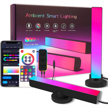Bare LED RGB Inteligente Elindor®, Control Aplicatie, Sincronizare Muzicală, Bluetooth, Lumini Ambientale, Multicolore - Default Title