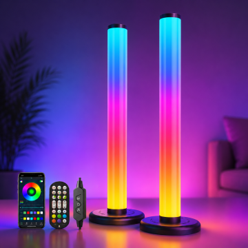Bare Luminoase Inteligente LED RGB Elindor® 360°, Lumina Ambientală, Control prin Telecomandă și Aplicație Bluetooth, Jocuri de Lumini, Sincronizare cu Sunetele, Multicolore - Default Title