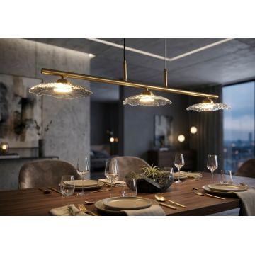 Candelabru, Mauro Ferretti, Emily, 3 x E27, 40W, 100x24x18 cm, fier/sticla, auriu/gri