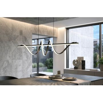 Candelabru, Mauro Ferretti, Spiral, banda LED integrata, 65W, 3000K / 4000K / 6000K, 101x25x30-150 cm, aluminiu/fier, negru/alb