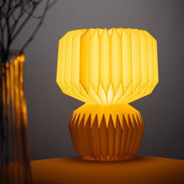 Lampa de masa Galla, Homla, 27x38 cm, 25W, 1x E14, hartie, ecru