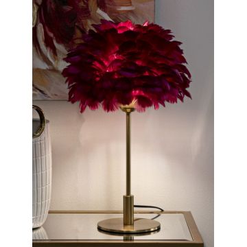 Lampa de masa, Mauro Ferretti, Feather, 1 x E27, 40W, 30x50 cm, fier/plastic, auriu/bordo