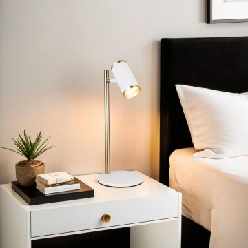 Lampa de masa, Opviq, 341LCA1402, Alb / Lac antic