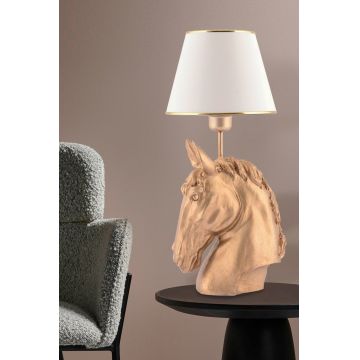Lampa de masa, Opviq, 390FLH2239, Alb/Auriu