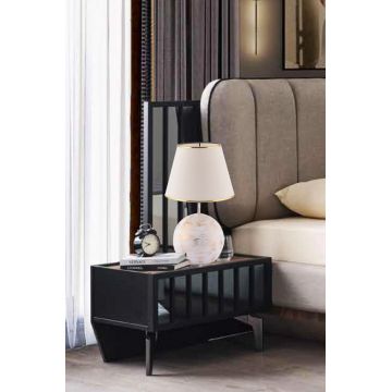 Lampa de masa, Opviq, 390FLH2253, Alb/Auriu