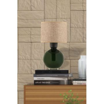 Lampa de masa, Opviq, 433NUV1522, Bej/Verde