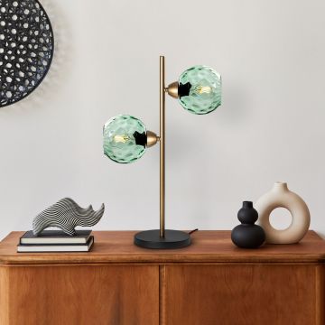 Lampa de masa, Opviq, 521SHN3673, Mentă / Aur