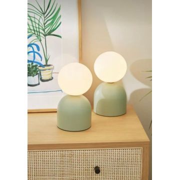 Lampa de masa, Opviq, 751ARL1121, Metal, Verde Mentă / Alb