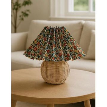 Lampa de masa, Opviq, 751ARL1134, CORP METALIC ACOPERIT CU LEMN, Multicolor / Bej