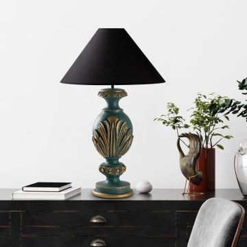 Lampa de masa, Opviq, 897TNL1111, Verde/Negru