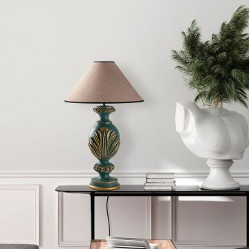 Lampa de masa, Opviq, 897TNL1114, Verde / Maro deschis