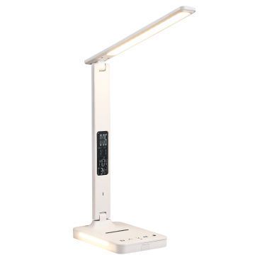 Lampă LED Birou, Încărcare Wireless, 5 Moduri de Lumină și Intensitate, Control Tactil, USB, 450lm, Alb - Default Title