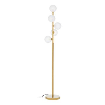 Lampadar auriu cu abajur din sticlă (înălțime 156,5 cm) Balls – Bizzotto