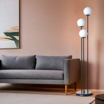 Lampadar, L'essentiel Maison, 534LUN4558, Alb/Negru