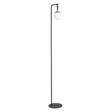 Lampadar negru LED cu intensitate reglabilă cu abajur din plastic (înălțime 140 cm) Balmony – Bizzotto