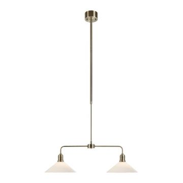 Lustră albă/alămie din metal cu abajur din sticlă Vela – Markslöjd