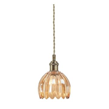 Lustră chihlimbar din metal cu abajur din sticlă ø 13 cm Gota – Markslöjd