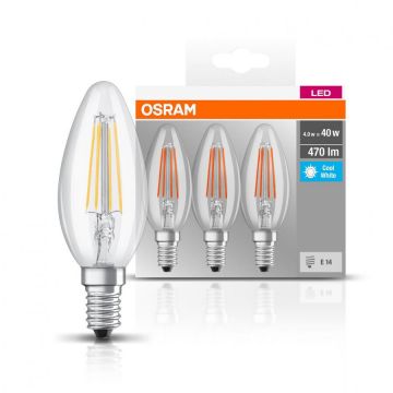 OSRAM Set 3 becuri Led Osram, E14, 4W, 470 lumeni, lumina neutra(4000K)