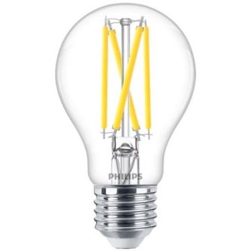 Philips Bec LED vintage Philips Classic A60, putere reglabila, E27, 5.9W (60W), 806 lm, lumina calda