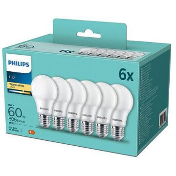 Philips LED 60W A60 E27 WW FR ND 3PF/6 DISC