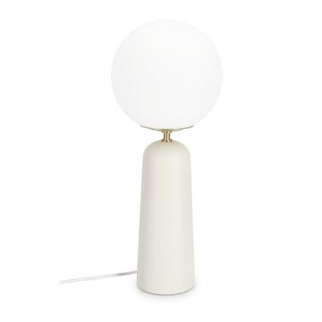 Veioză albă din metal cu abajur din sticlă (înălțime 51 cm) Delphine – Bizzotto