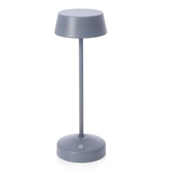 Veioză albastră LED cu intensitate reglabilă/cu încărcător wireless din metal cu abajur din plastic (înălțime 33 cm) Esprit – Bizzotto