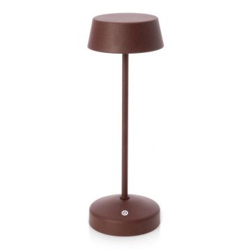 Veioză maro LED cu intensitate reglabilă/cu încărcător wireless din metal cu abajur din plastic (înălțime 33 cm) Esprit – Bizzotto
