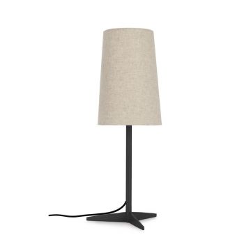 Veioză neagră/bej din metal cu abajur textil (înălțime 60 cm) Assam – Bizzotto