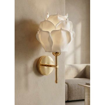 Aplica de perete, L'essentiel Maison, 627GNT1030, Alb / Auriu strălucitor