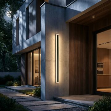 Aplica led liniara de perete neagra 25W/1300LM/3000K - 800mm - Default Title