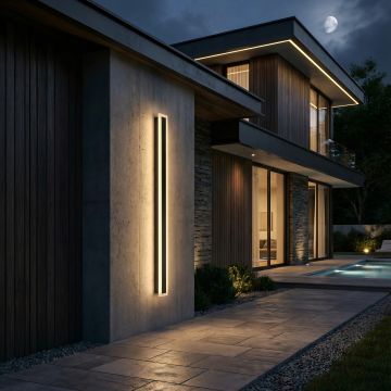 Aplica led liniara de perete neagra 45W/2200LM/3000K - 1500mm - Default Title