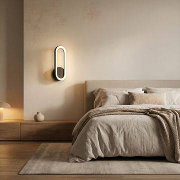 APLICA LED PERETE JADE 12W 950LM 3000K NEGRU 300*133*33MM - Default Title