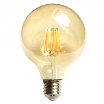 Bec LED Filament Amber E27/8W/800LM/2500K G125 - Default Title
