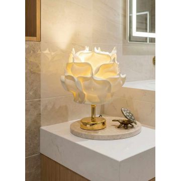 Lampa de masa, L'essentiel Maison, 627GNT1026, Crem / Auriu strălucitor