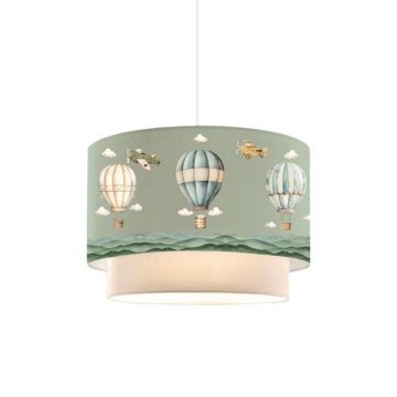 Lampa pentru copii Balon, Pako World, Verde-Crem, 30x30x20 cm