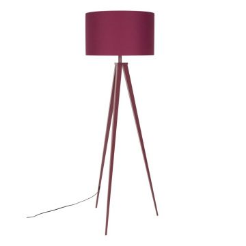 Lampadar burgundy cu abajur textil (înălțime 157 cm) Tripod – Zuiver