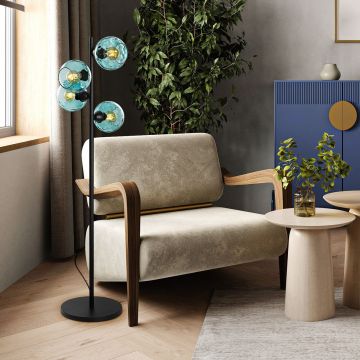 Lampadar, L'essentiel Maison, 521SHN3641, Albastru/Negru