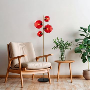 Lampadar, L'essentiel Maison, 521SHN3658, Roșu / Auriu