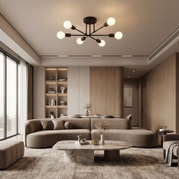 LUSTRA ASTRA NEGRU 6XE27 42W 700X200mm - Default Title